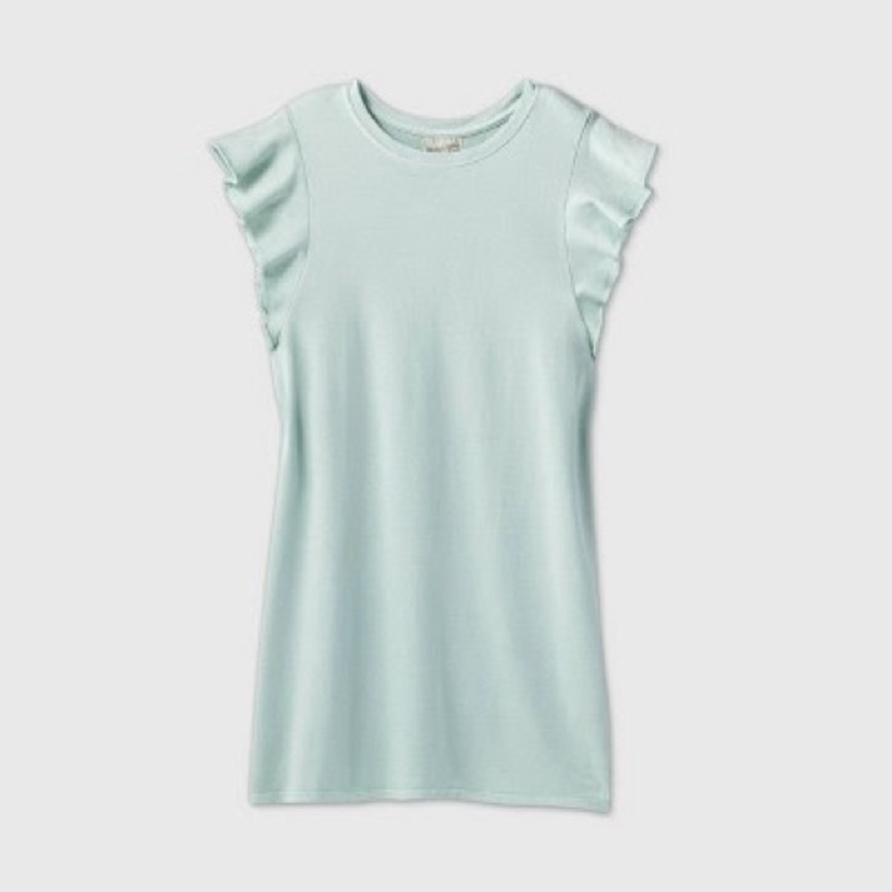 Target Universal thread ruffle sleeve t-shirt dress -mint